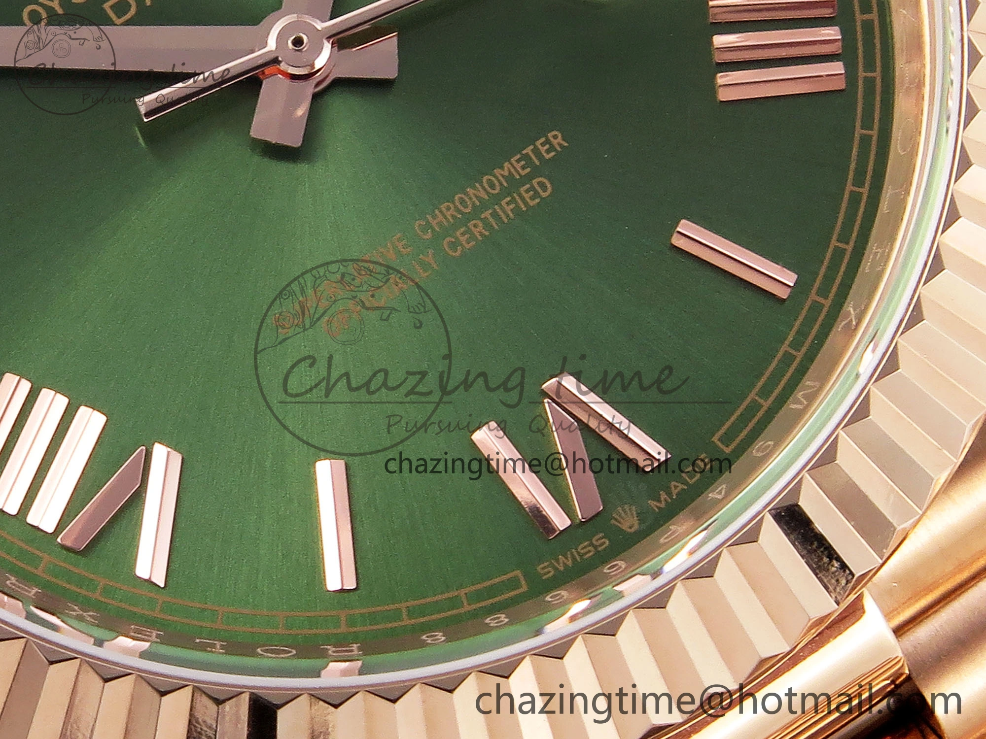 DayDate 40 RG GSF Gain Weight Green Roman Dial on President Bracelet A Unisex 1934