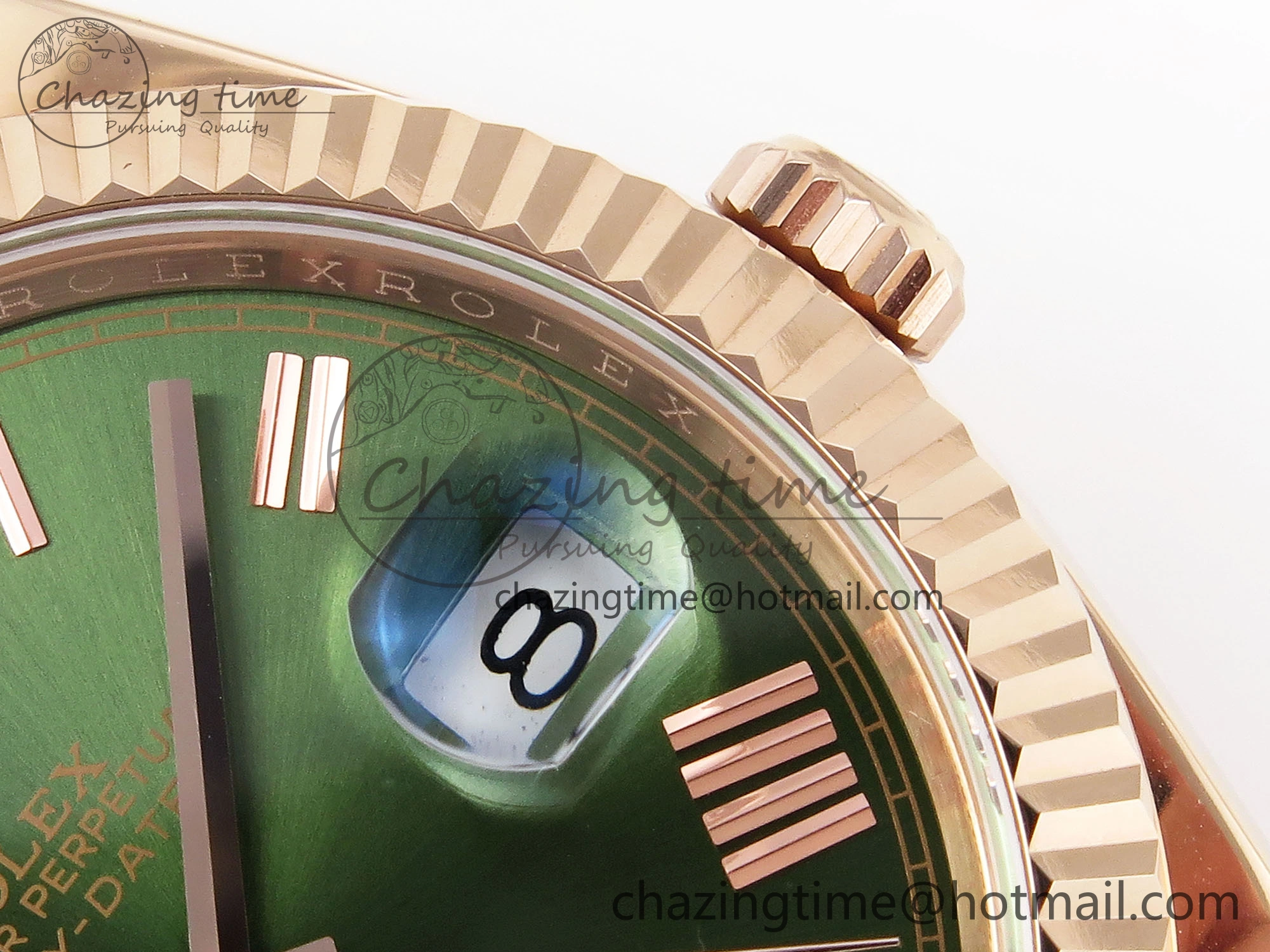 DayDate 40 RG GSF Gain Weight Green Roman Dial on President Bracelet A Unisex 1934
