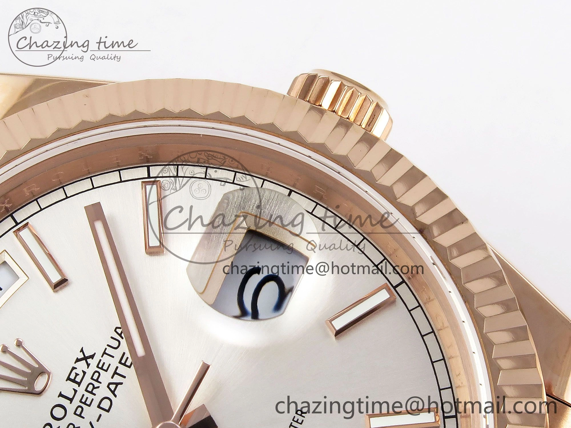 DayDate 40 RG JDF 904L Steel Silver Stick Dial on President Bracelet VR3255 V3 (Gain Weight) MultiPurpose 1360