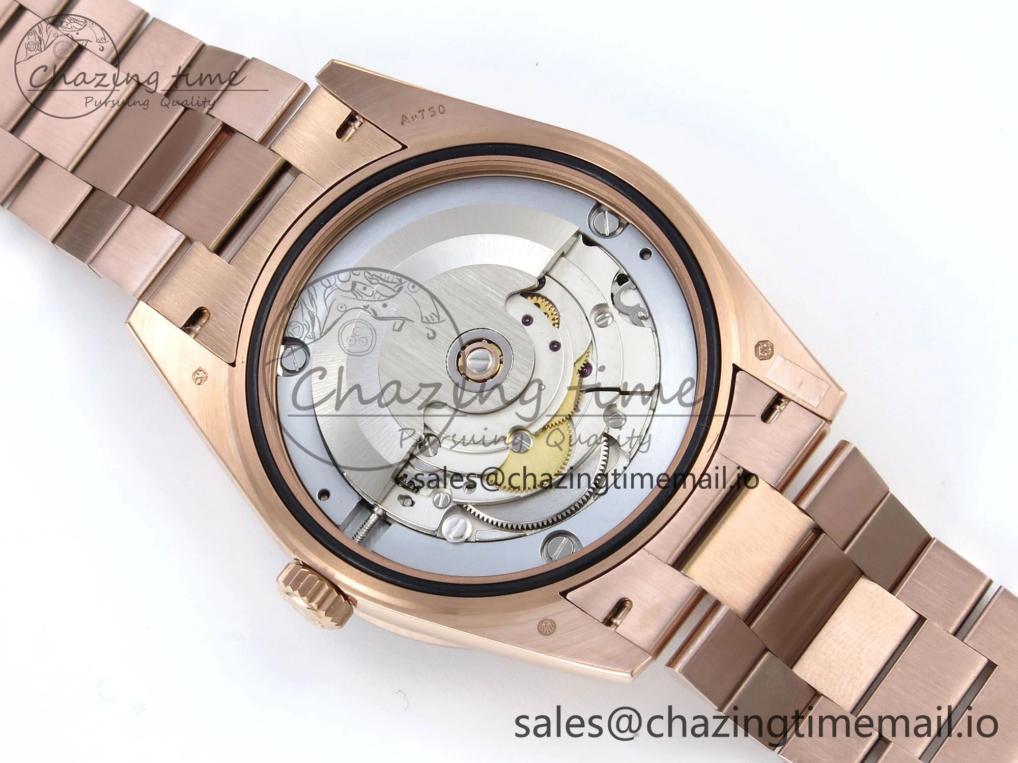 GoAnywhere DayDate 40 RG QF 1:1 Best Edition Blue Crystal Dial Diamonds Bezel on President Bracelet A2836 V5 (Gain Weight) 472
