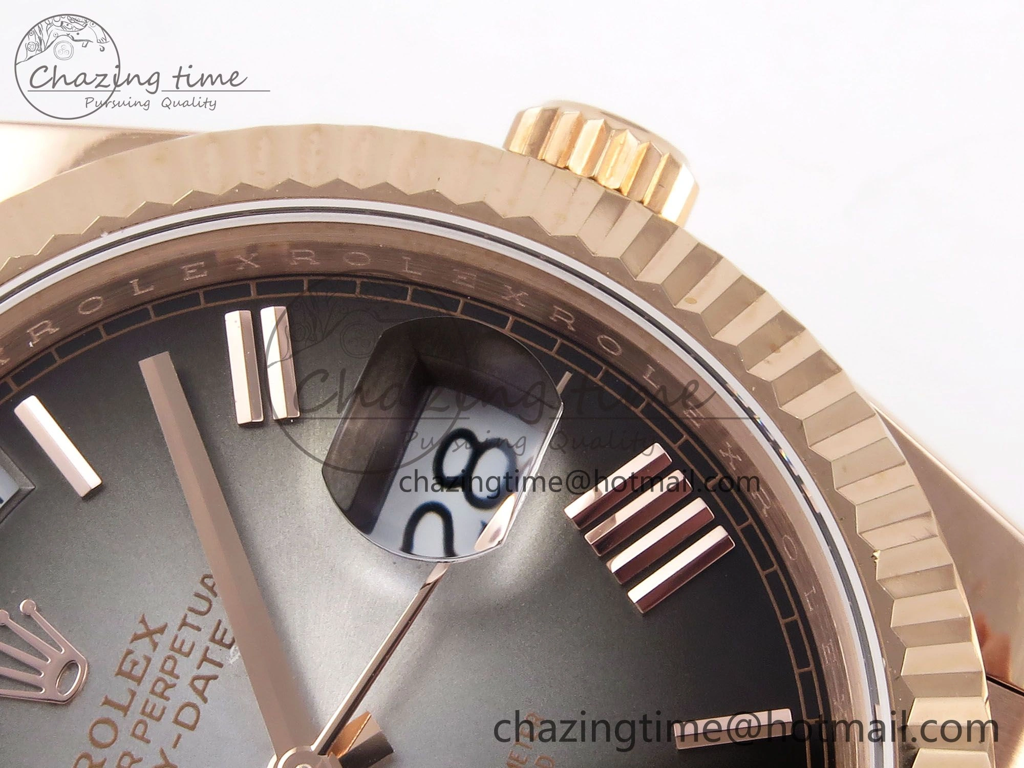 DayDate 40 RG QF Best Edition 904L Steel Slate Ombre Dial on President Bracelet VR3255 V4 (Gain Weight) Youthful 1332