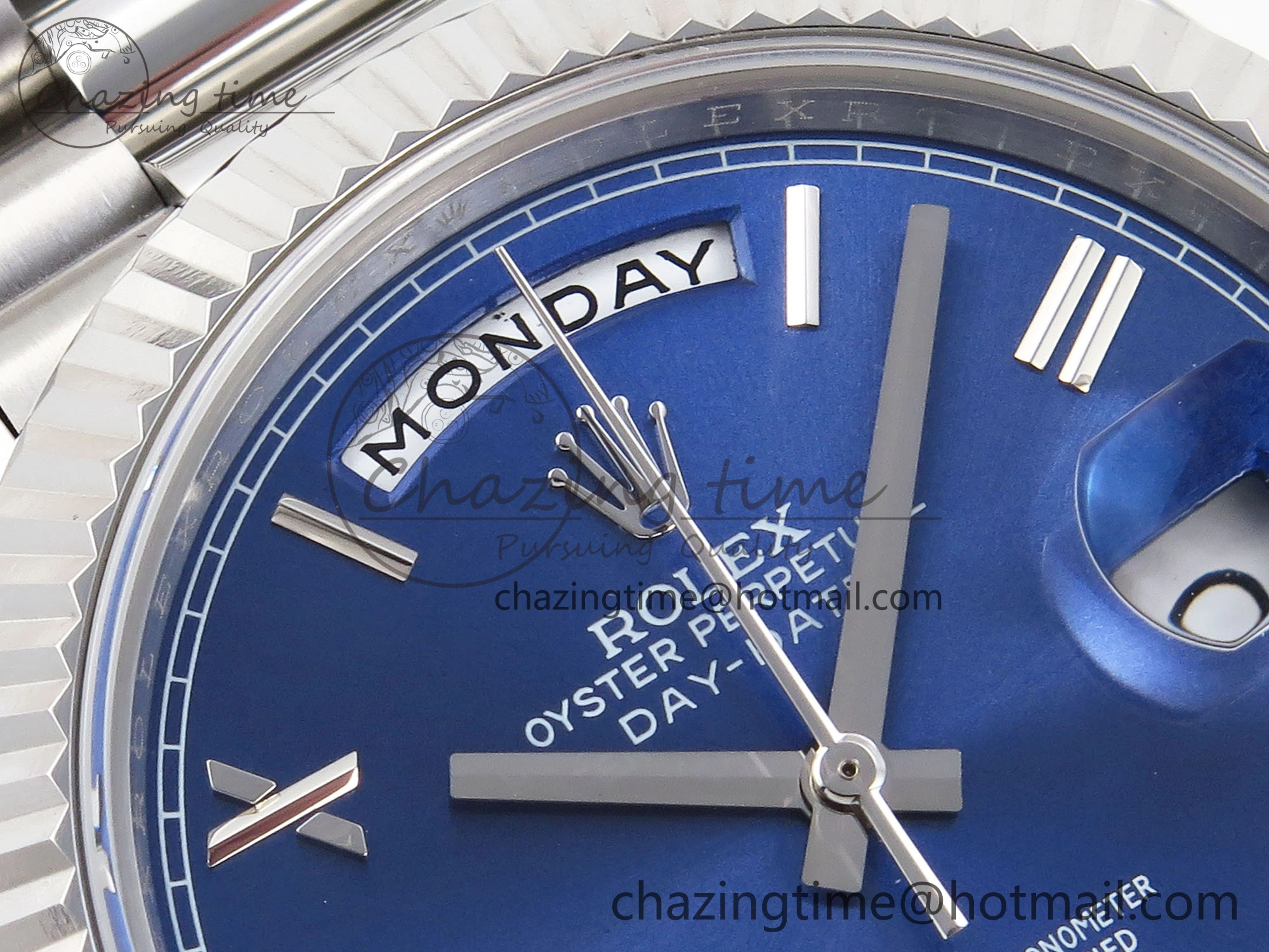 DayDate 40 SS GSF Gain Weight Blue Roman Dial on President Bracelet A Breathable 1930