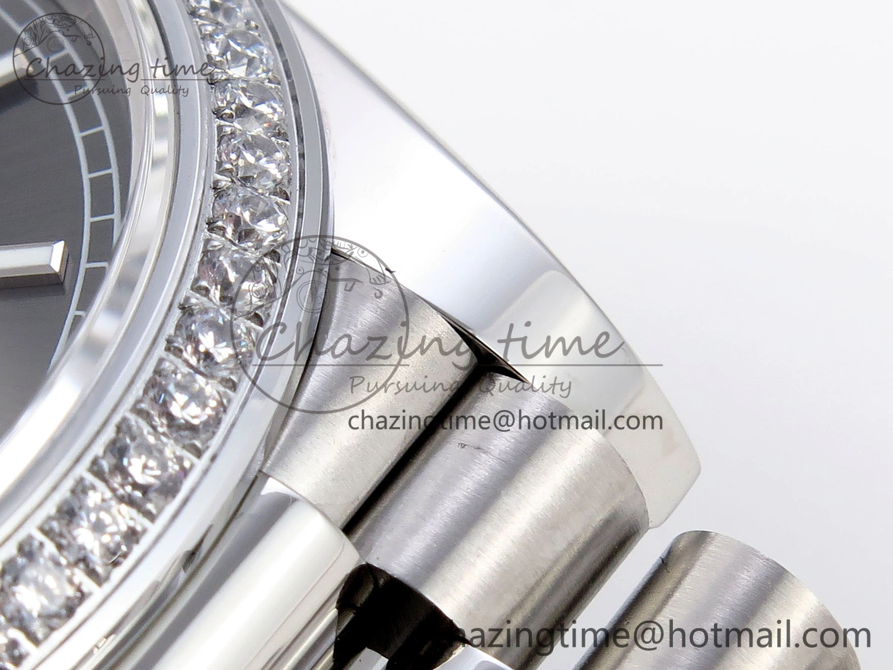 DayDate 40 SS GSF Gain Weight Gray Roman Dial Diamonds Bezel on President Bracelet A MultiPurpose 1926