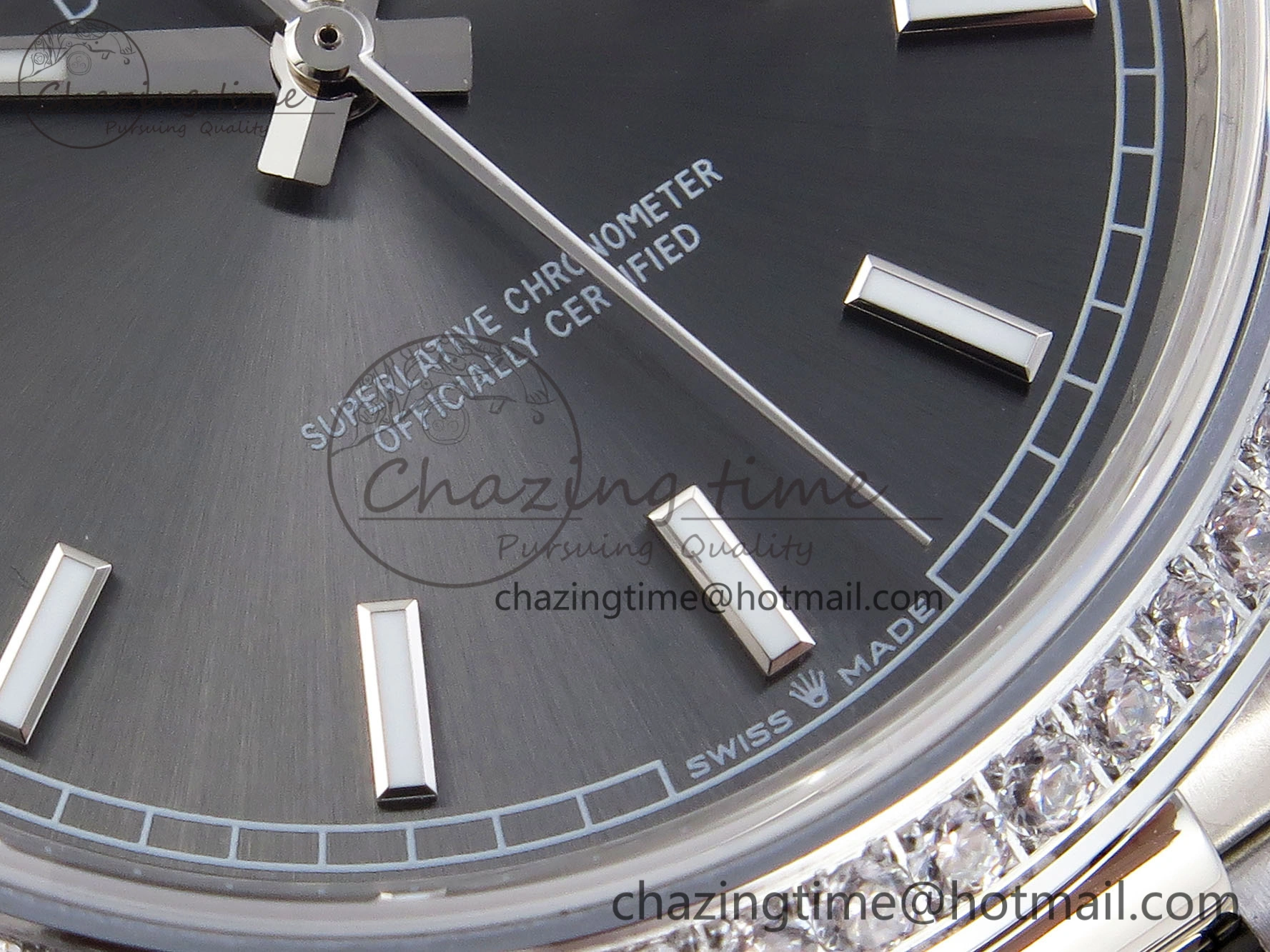 DayDate 40 SS GSF Gain Weight Gray Roman Dial Diamonds Bezel on President Bracelet A MultiPurpose 1926