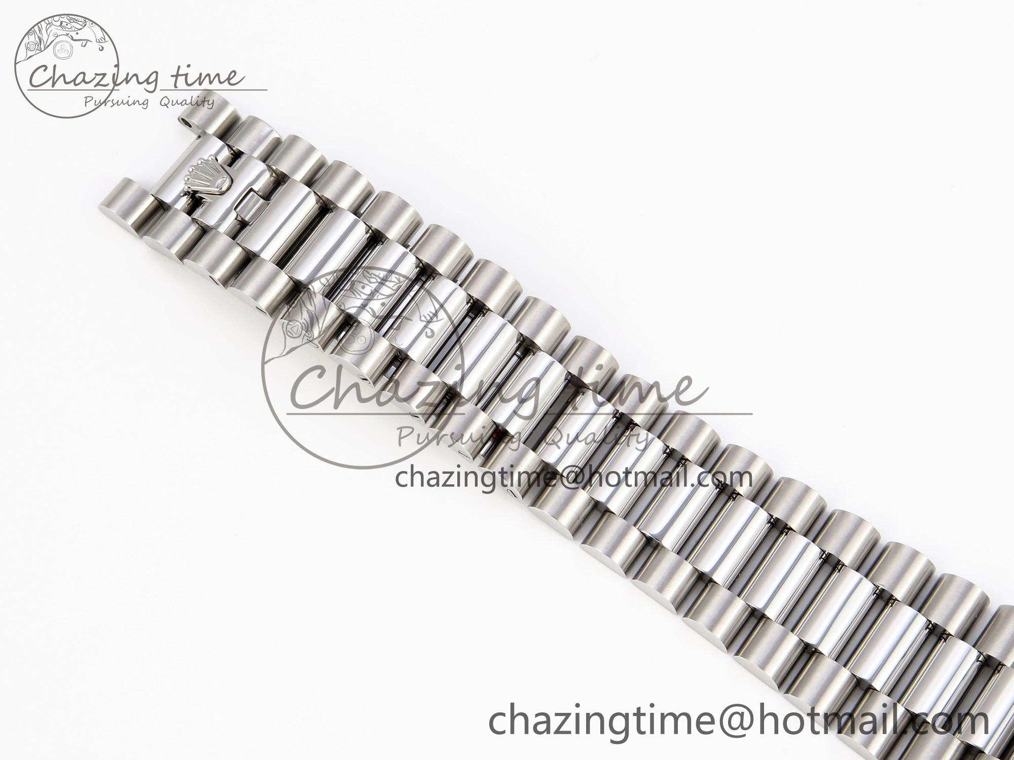 Unisex DayDate 40 SS GSF Gain Weight Green Roman Dial Diamonds Bezel on President Bracelet A 1922