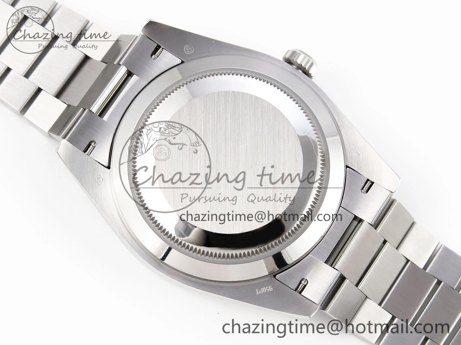 DayDate 40 SS GSF Gain Weight Ice Blue Roman Dial Diamonds Bezel on President Bracelet A EyeCatching 1923