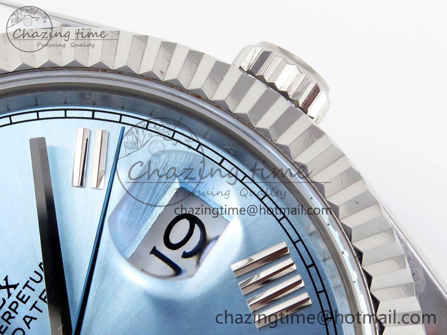 DayDate 40 SS GSF Gain Weight Ice Blue Roman Dial on President Bracelet A UrbanStyle 1931