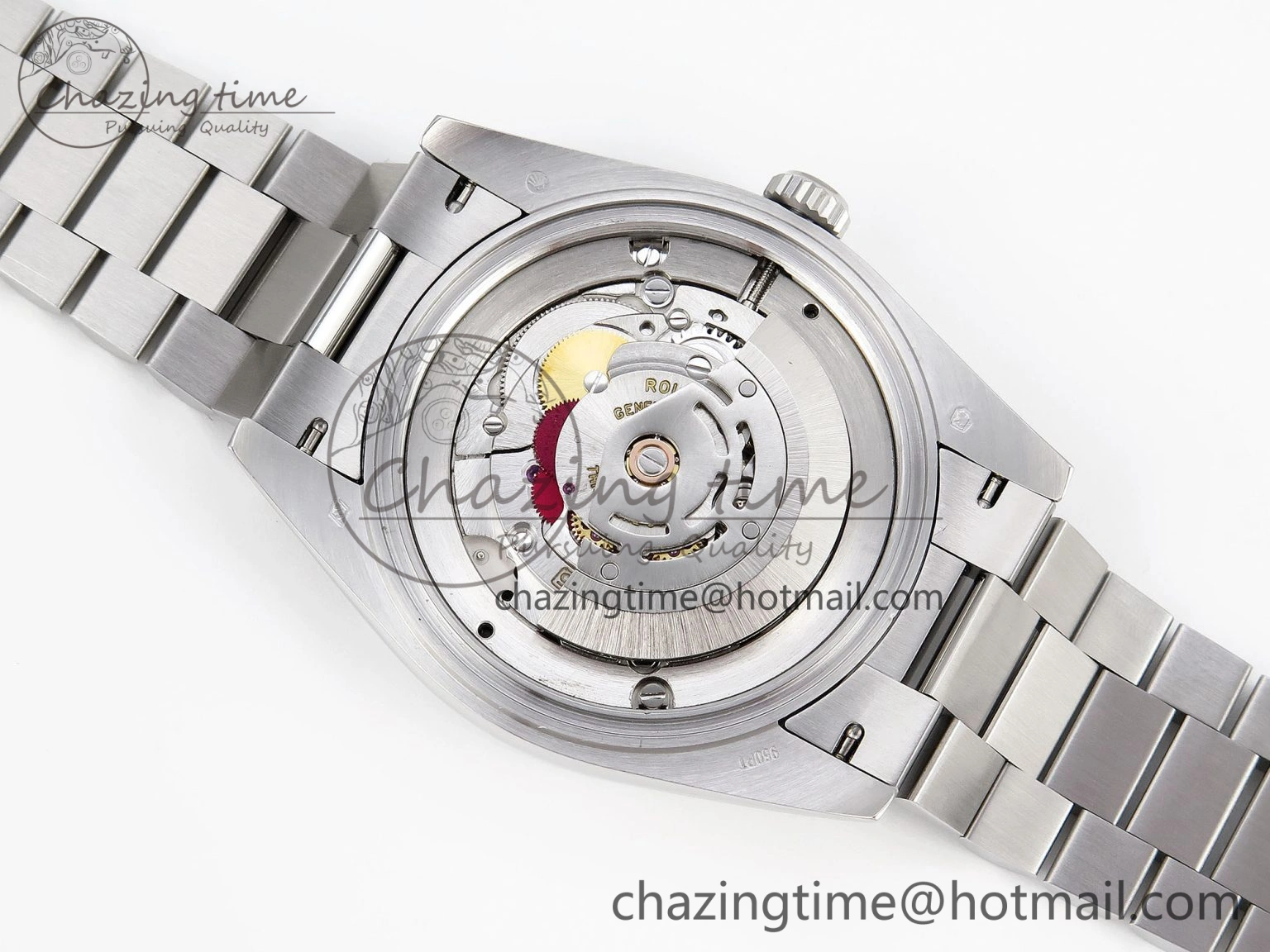 WrinkleFree DayDate 40 SS GSF Gain Weight Meteorite Crystal Dial Diamonds Bezel on President Bracelet A 1921