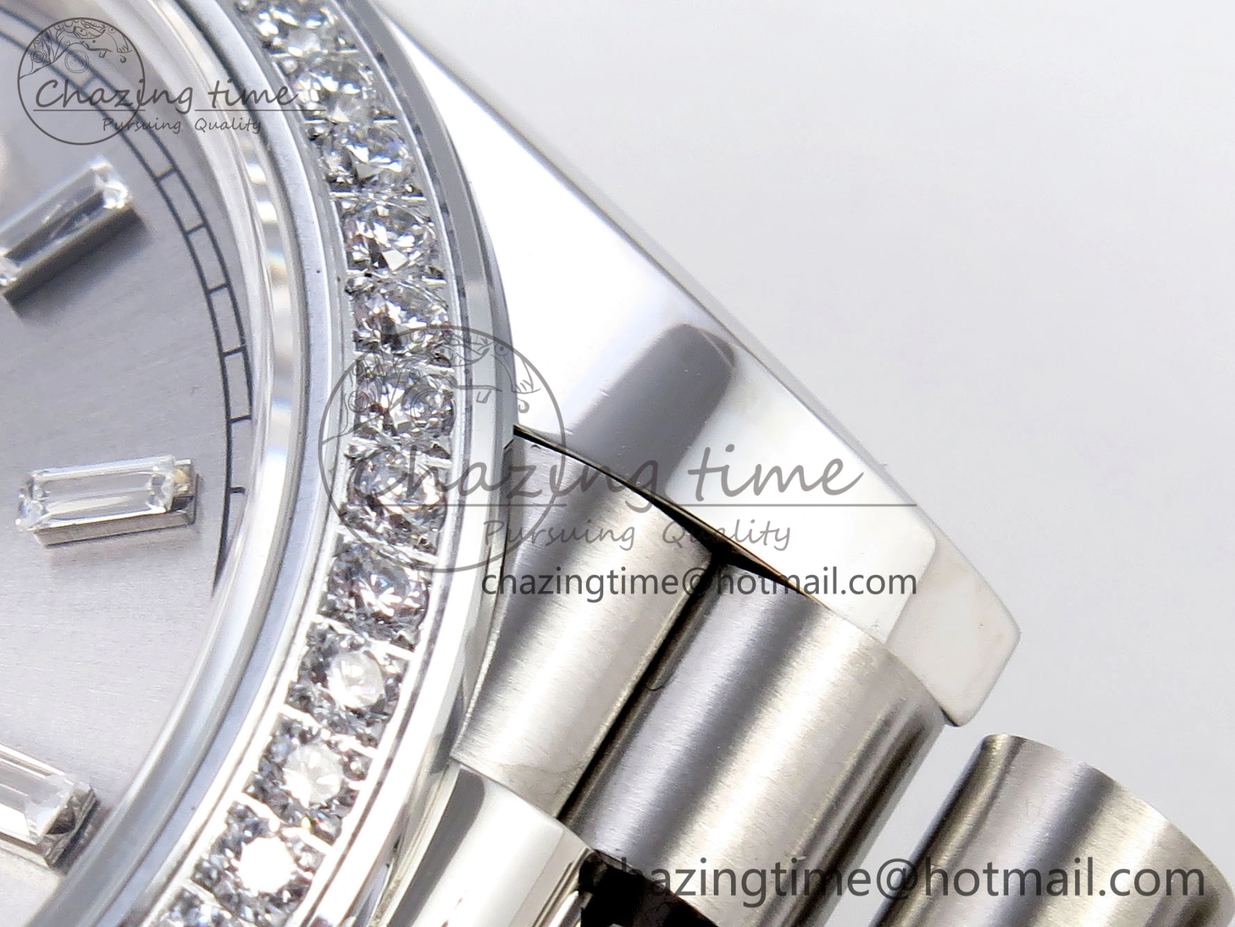 DayDate 40 SS GSF Gain Weight Silver Crystal Dial on President Bracelet A WaterResistant 1918
