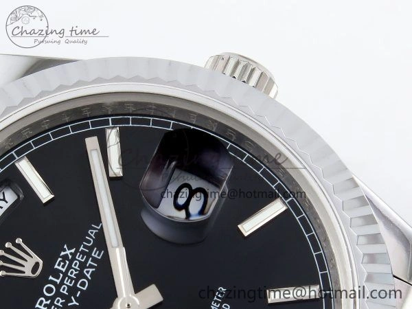 DayDate 40 SS JDF 904L Steel Black Stick Dial on President Bracelet VR3255 V3 (Gain Weight) Breathable 1433