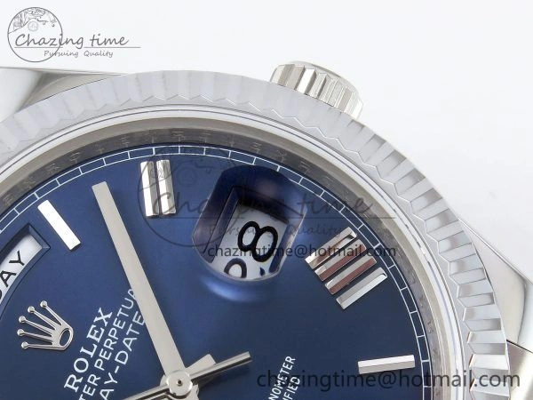 DayDate 40 SS JDF 904L Steel Blue Roman Dial on President Bracelet VR3255 V3 (Gain Weight) BestValue 1444