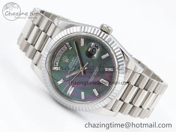 DayDate 40 SS JDF 904L Steel Gray MOP Crystal Dial on President Bracelet VR3255 V3 (Gain Weight) Thermal 1443