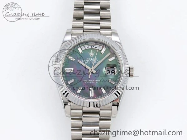 DayDate 40 SS JDF 904L Steel Gray MOP Crystal Dial on President Bracelet VR3255 V3 (Gain Weight) Thermal 1443