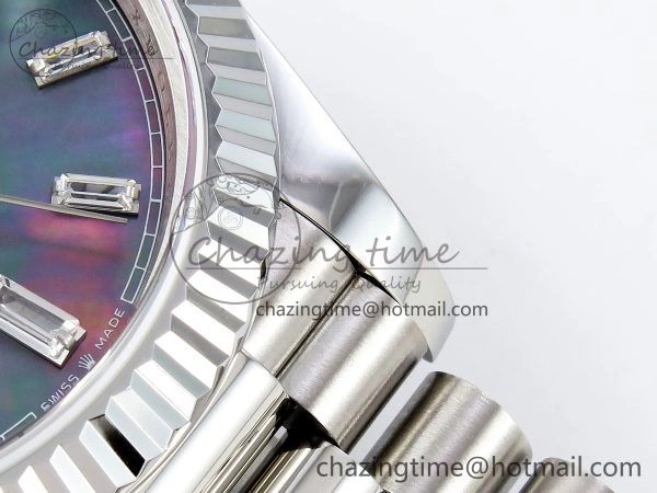 DayDate 40 SS JDF 904L Steel Gray MOP Crystal Dial on President Bracelet VR3255 V3 (Gain Weight) Thermal 1443