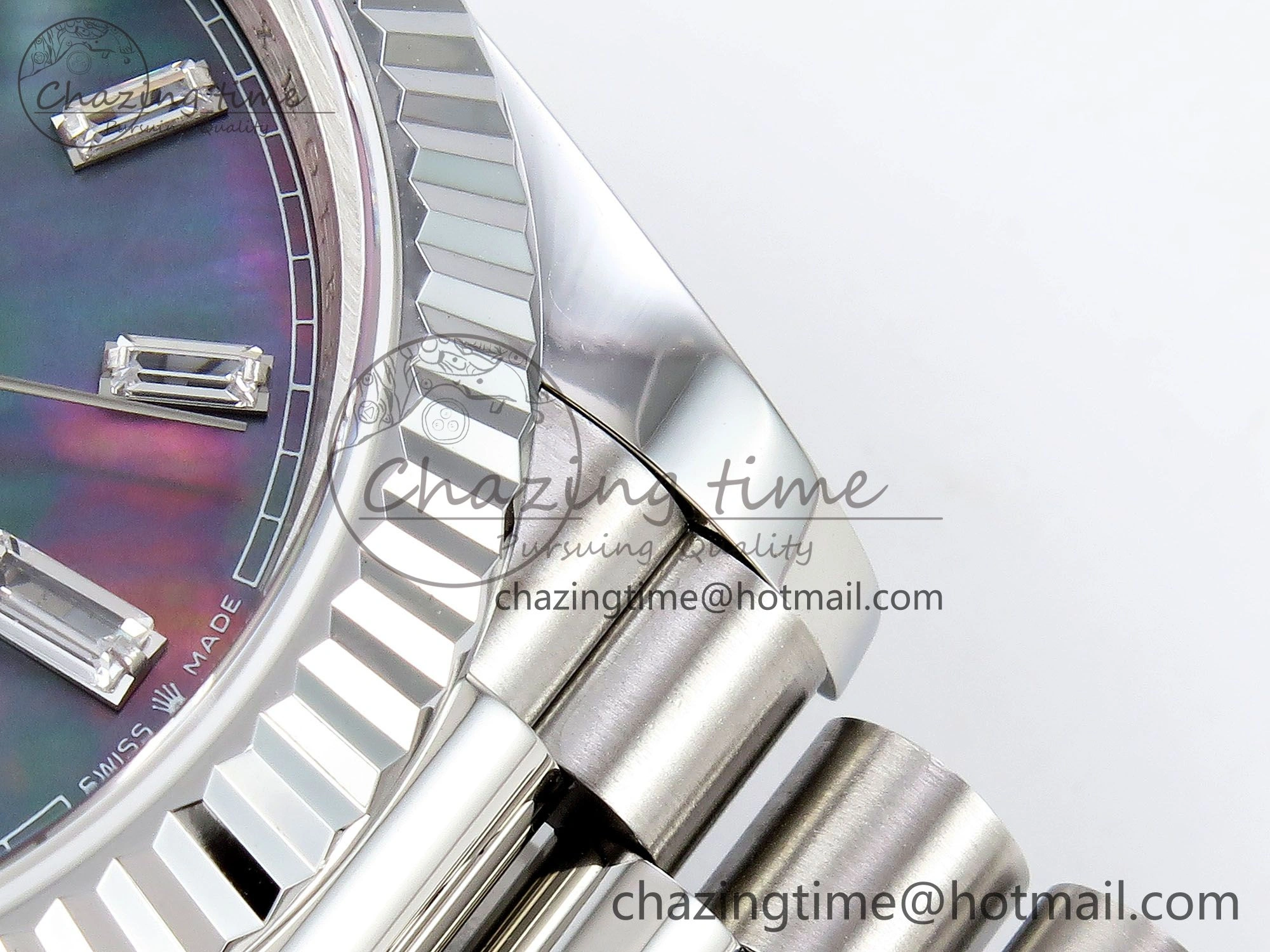 DayDate 40 SS JDF 904L Steel Gray MOP Crystal Dial on President Bracelet VR3255 V3 (Gain Weight) Thermal 1443