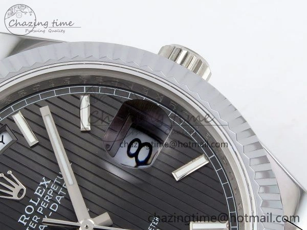 DayDate 40 SS JDF 904L Steel Gray Textured Stick Dial on President Bracelet VR3255 V3 (Gain Weight) Supportive 1437