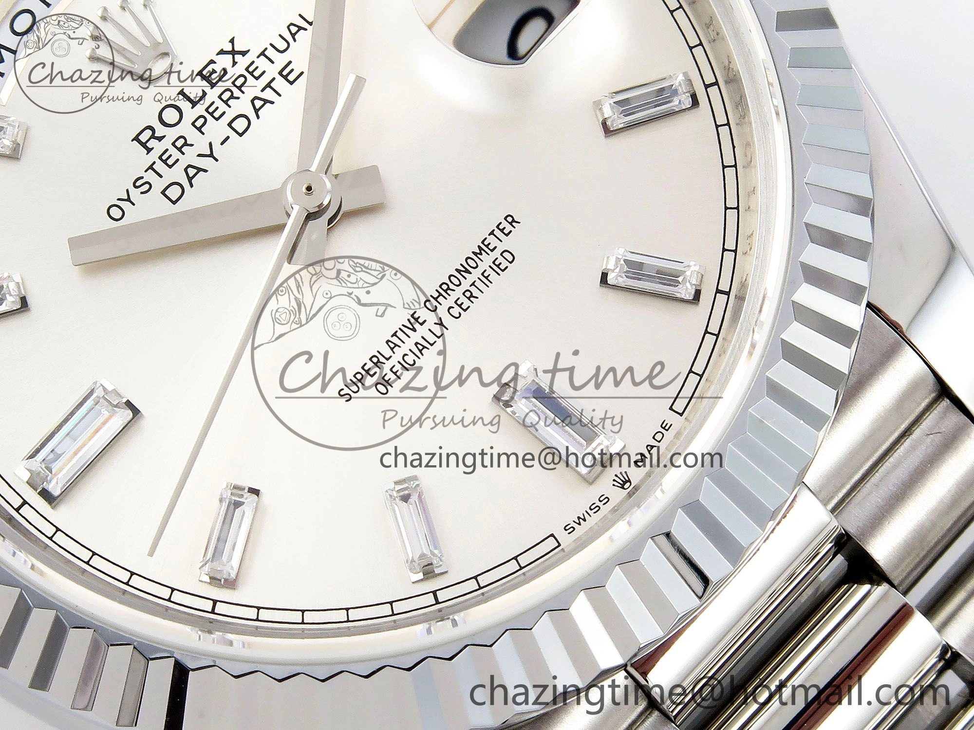 DayDate 40 SS JDF 904L Steel Silver Crystal Dial on President Bracelet VR3255 V3 (Gain Weight) Durable 1431