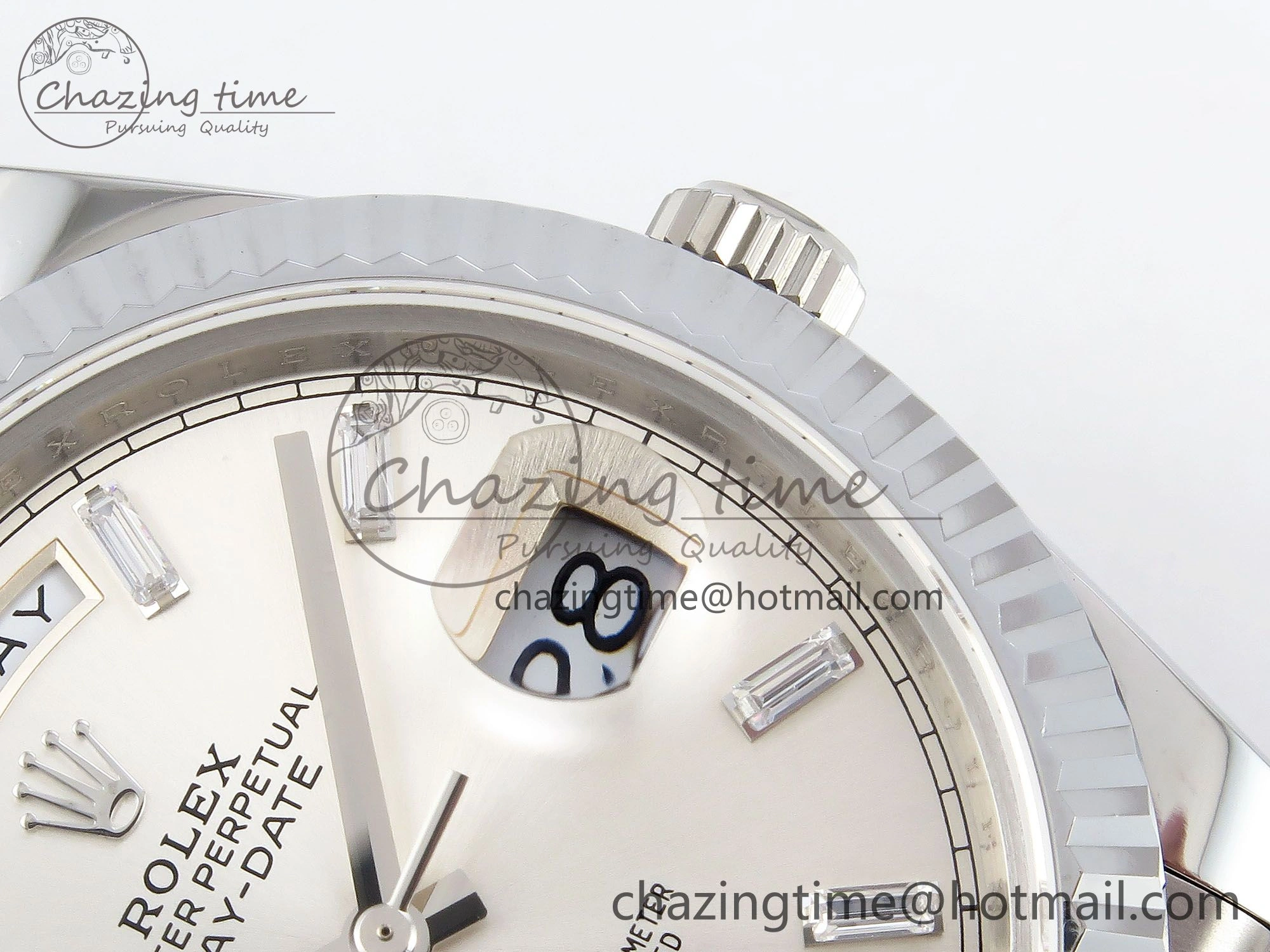 DayDate 40 SS JDF 904L Steel Silver Crystal Dial on President Bracelet VR3255 V3 (Gain Weight) Durable 1431