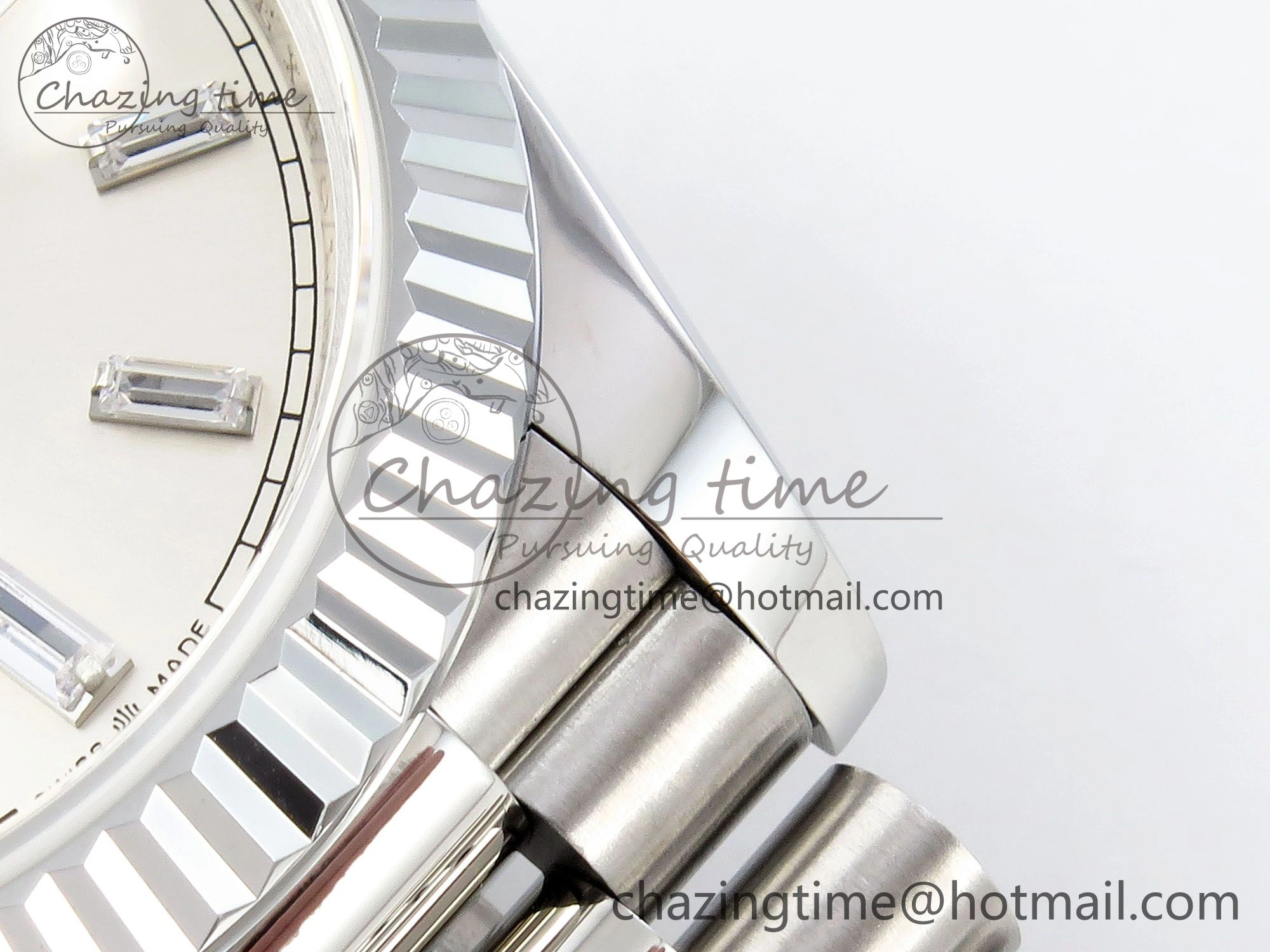 DayDate 40 SS JDF 904L Steel Silver Crystal Dial on President Bracelet VR3255 V3 (Gain Weight) Durable 1431