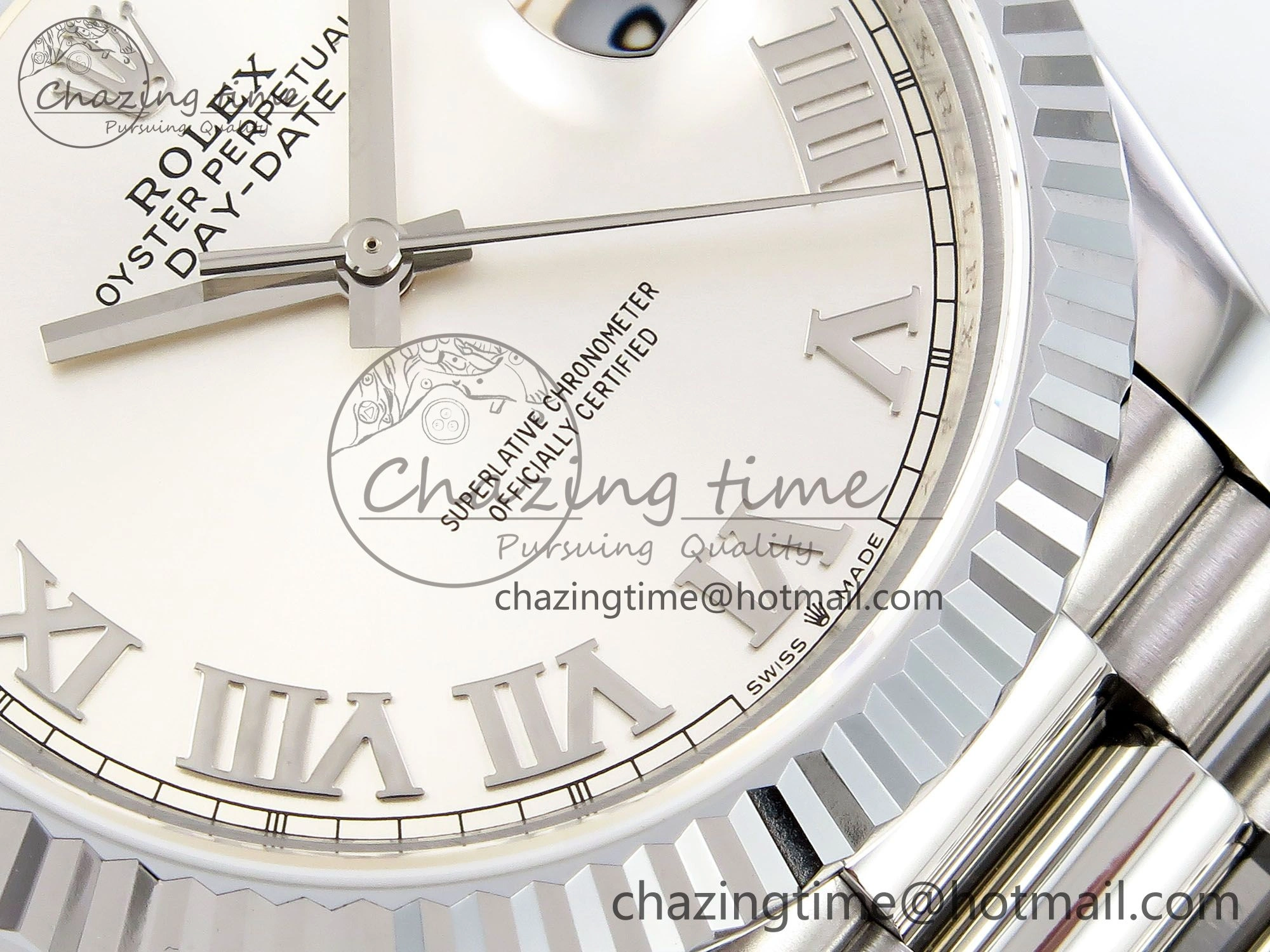 DayDate 40 SS JDF 904L Steel Silver Roman Dial on President Bracelet VR3255 V3 (Gain Weight) Affordable 1439