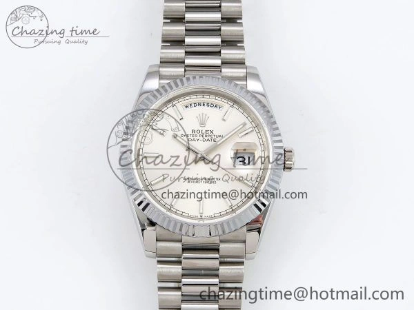 DayDate 40 SS JDF 904L Steel Silver Stick Dial on President Bracelet VR3255 V3 (Gain Weight) Functional 1432