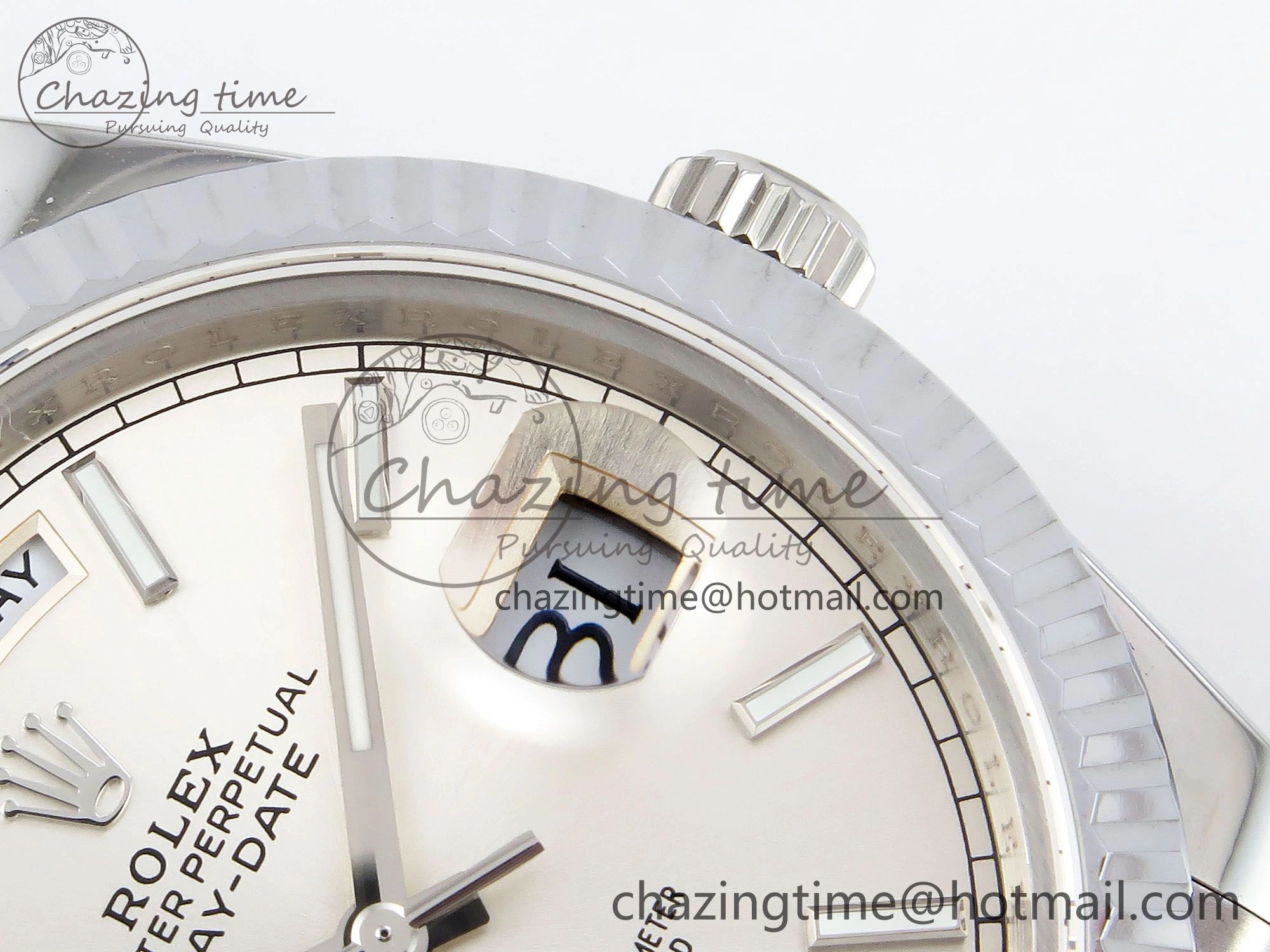 DayDate 40 SS JDF 904L Steel Silver Stick Dial on President Bracelet VR3255 V3 (Gain Weight) Functional 1432