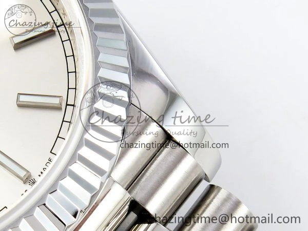 DayDate 40 SS JDF 904L Steel Silver Stick Dial on President Bracelet VR3255 V3 (Gain Weight) Functional 1432