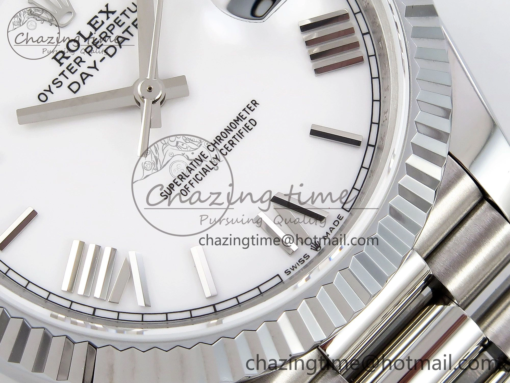 DayDate 40 SS JDF 904L Steel White Big Roman Dial on President Bracelet VR3255 V3 (Gain Weight) Effortless 1436