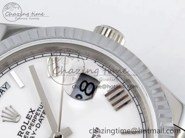 DayDate 40 SS JDF 904L Steel White Big Roman Dial on President Bracelet VR3255 V3 (Gain Weight) Effortless 1436