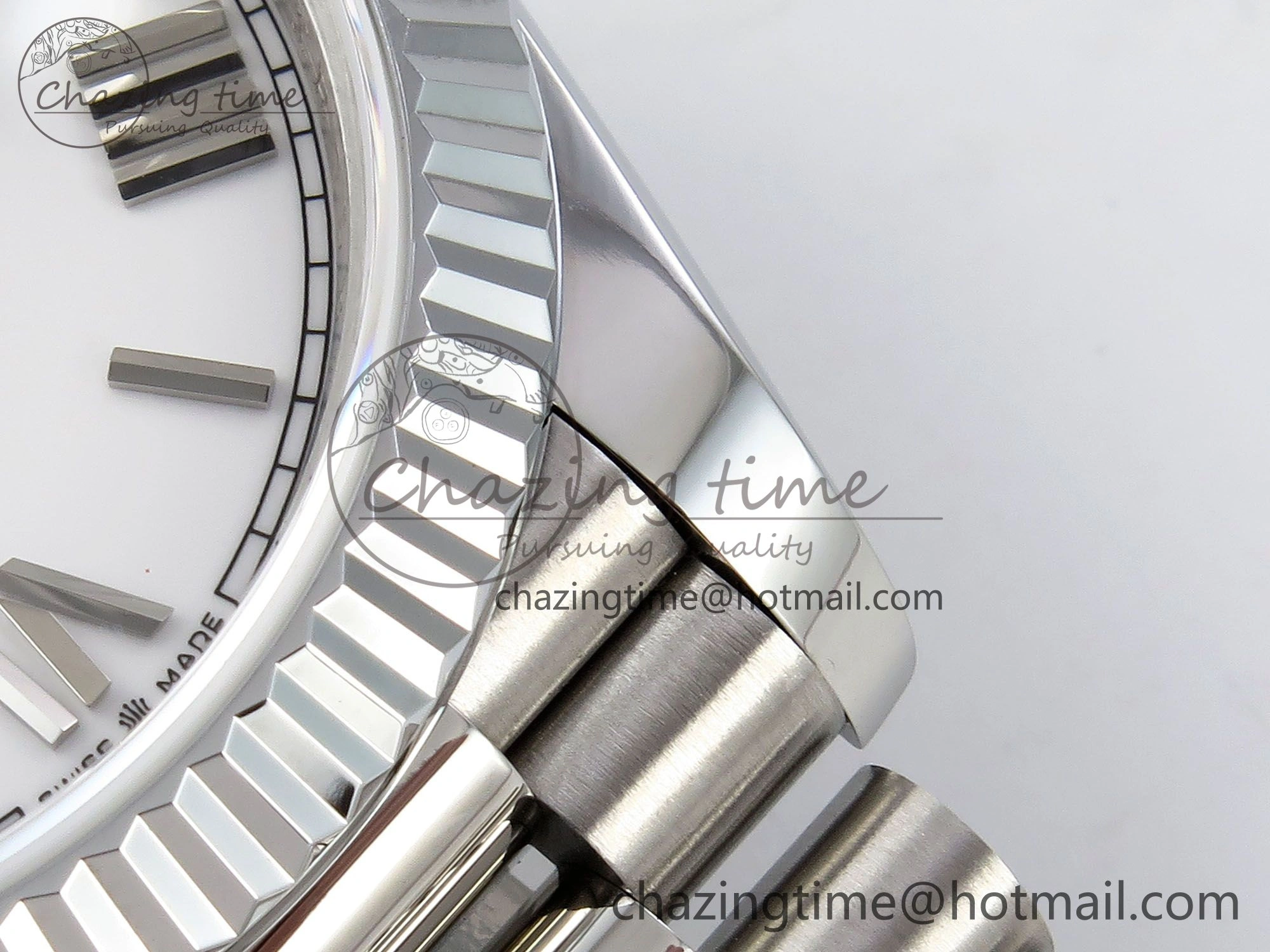 DayDate 40 SS JDF 904L Steel White Big Roman Dial on President Bracelet VR3255 V3 (Gain Weight) Effortless 1436