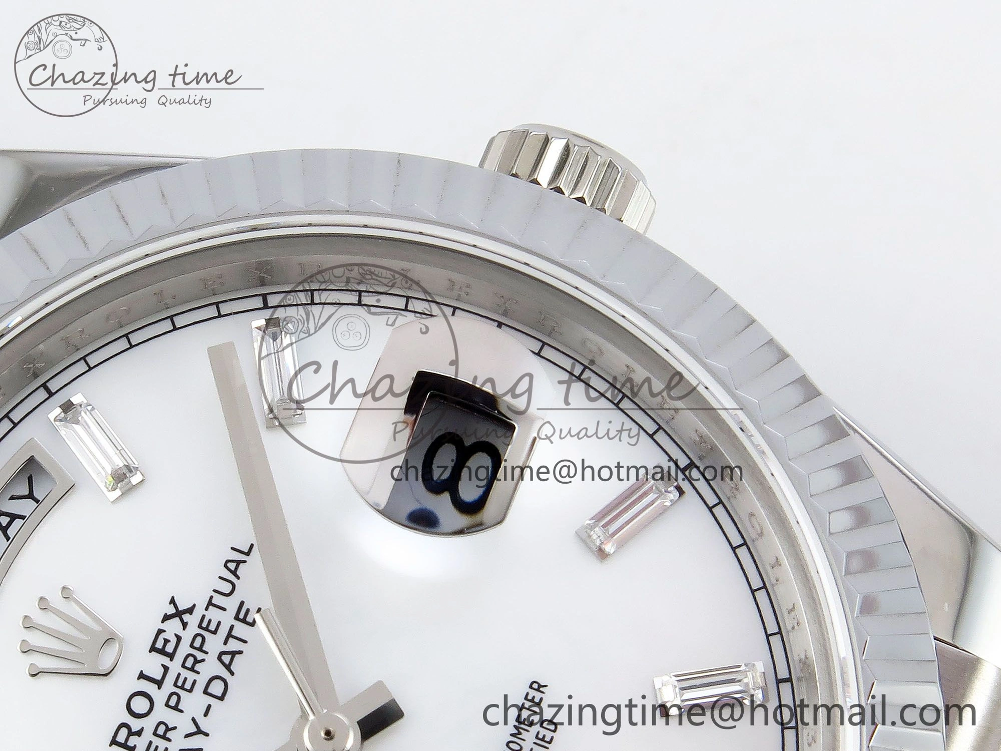 Lightweight DayDate 40 SS JDF 904L Steel White MOP Crystal Dial on President Bracelet VR3255 V3 (Gain Weight) 1426
