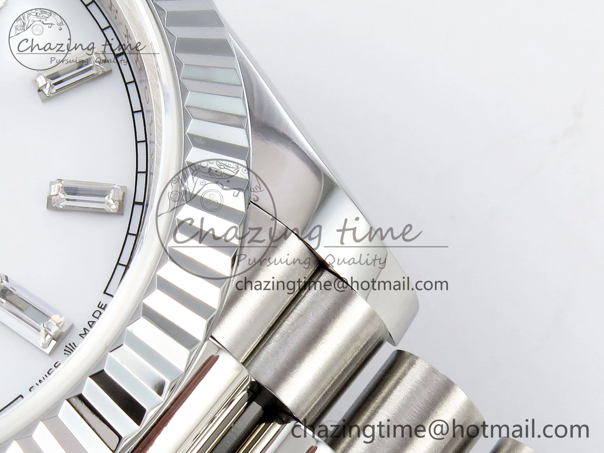 Lightweight DayDate 40 SS JDF 904L Steel White MOP Crystal Dial on President Bracelet VR3255 V3 (Gain Weight) 1426