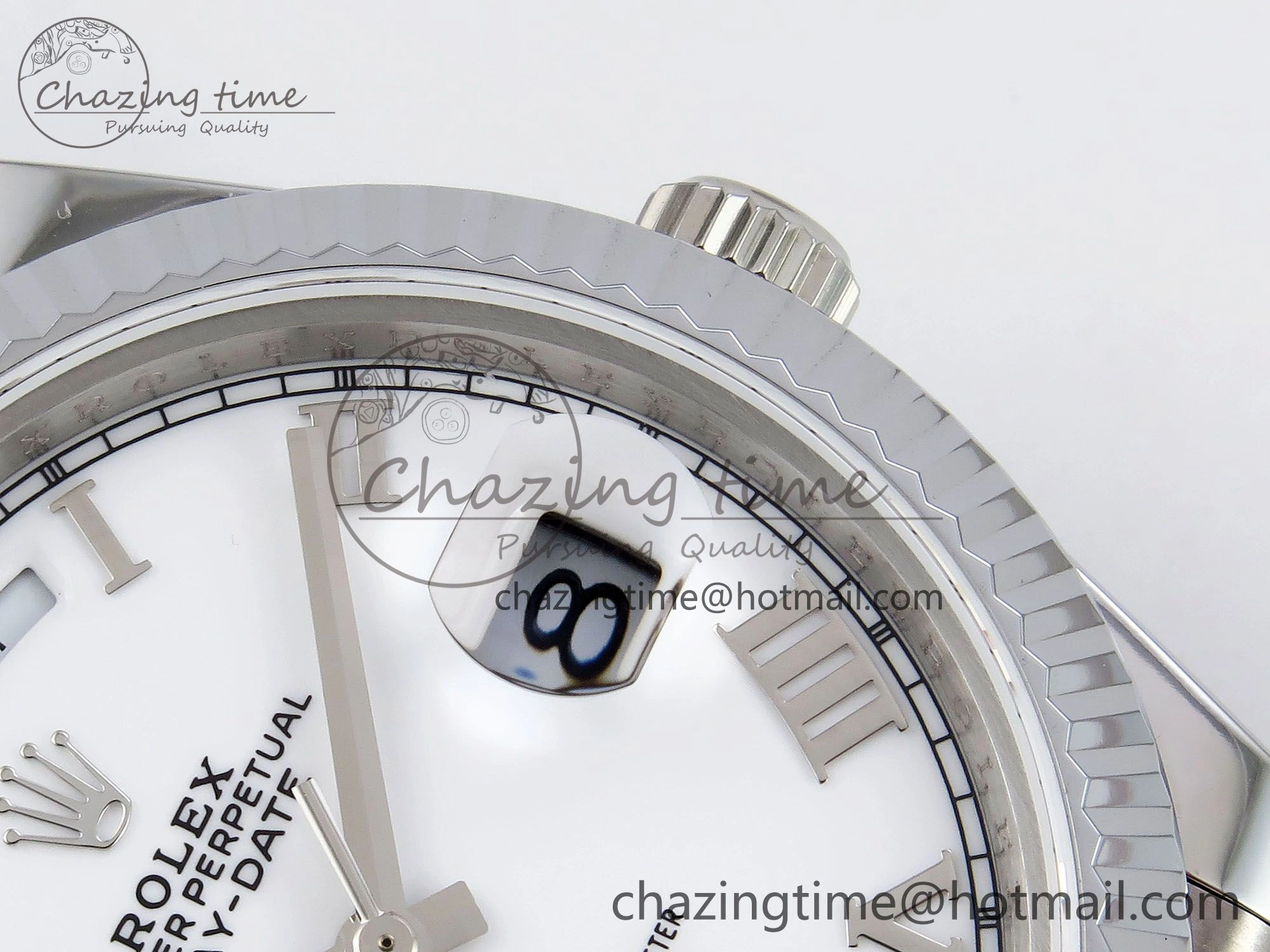 Comfortable DayDate 40 SS JDF 904L Steel White Roman Dial on President Bracelet VR3255 V3 (Gain Weight) 1424