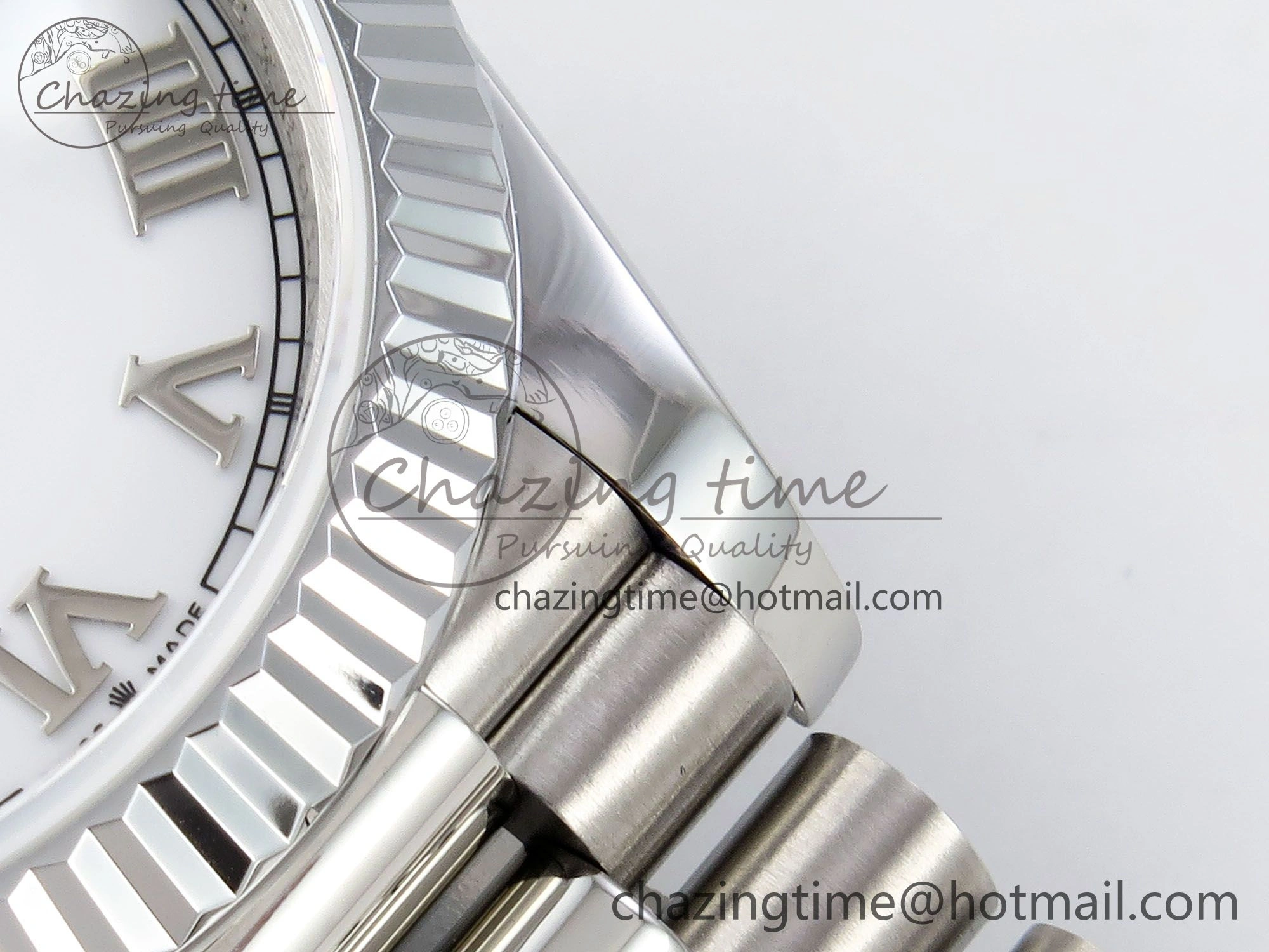 Comfortable DayDate 40 SS JDF 904L Steel White Roman Dial on President Bracelet VR3255 V3 (Gain Weight) 1424