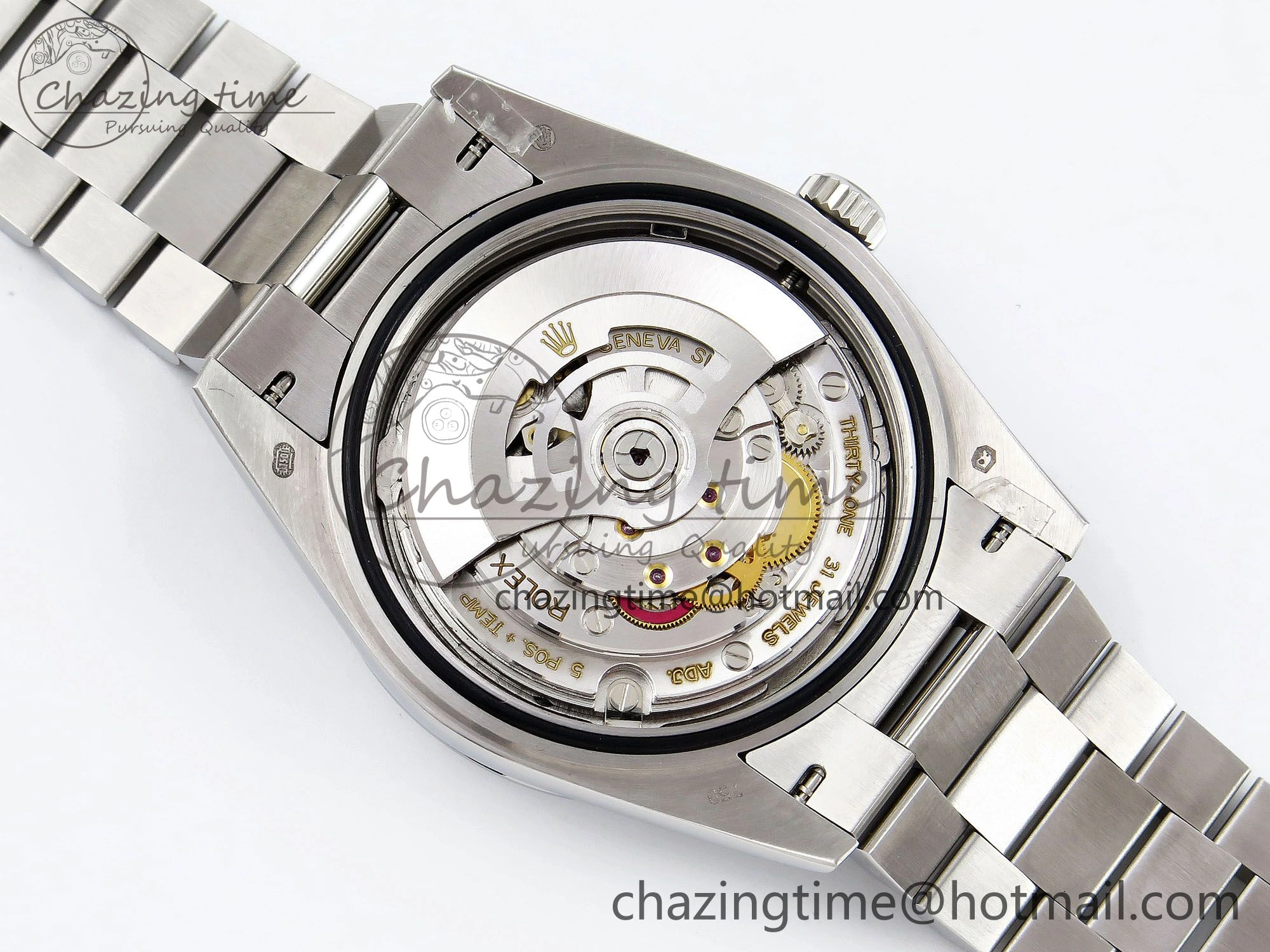 DayDate 40 SS JDF 904L Steel White Textured Roman Dial on President Bracelet VR3255 V3 (Gain Weight) MoistureWicking 1438