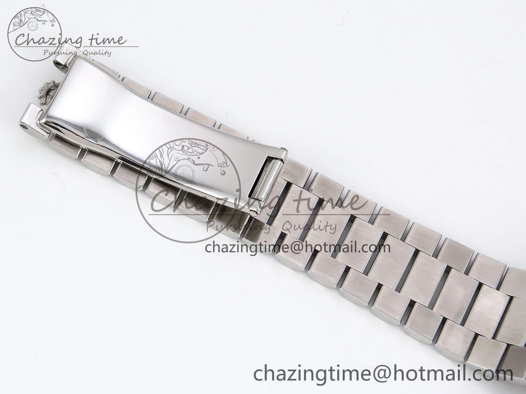 DayDate 40 SS JDF 904L Steel White Textured Roman Dial on President Bracelet VR3255 V3 (Gain Weight) MoistureWicking 1438
