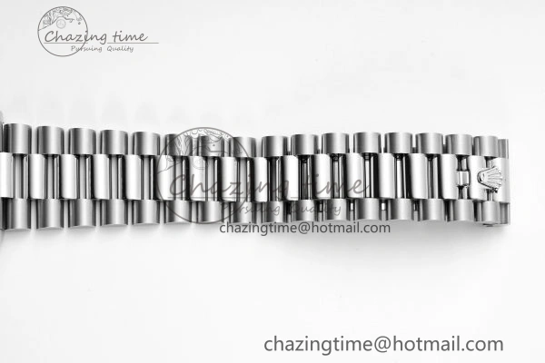 FlexibleFit DayDate 40 SS JDF Gain Weight 904L Steel Gray Dial Stick Markers on President Bracelet A2836 V 1820