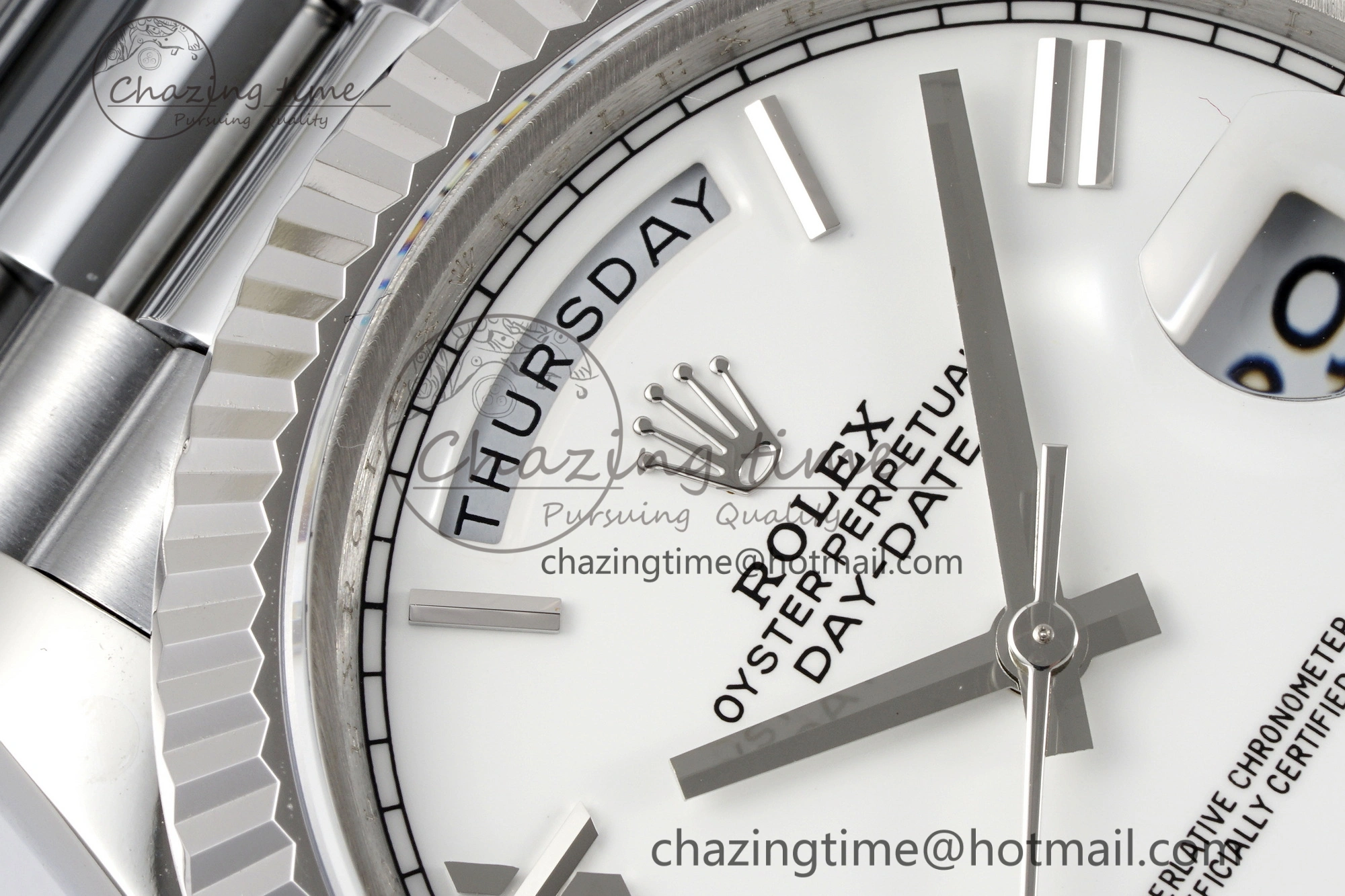 Comfortable DayDate 40 SS JDF Gain Weight 904L Steel White Dial Roman Markers on President Bracelet A2836 V 1818