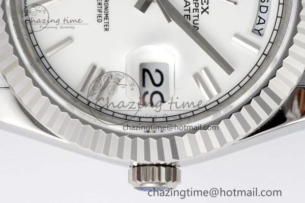 Comfortable DayDate 40 SS JDF Gain Weight 904L Steel White Dial Roman Markers on President Bracelet A2836 V 1818