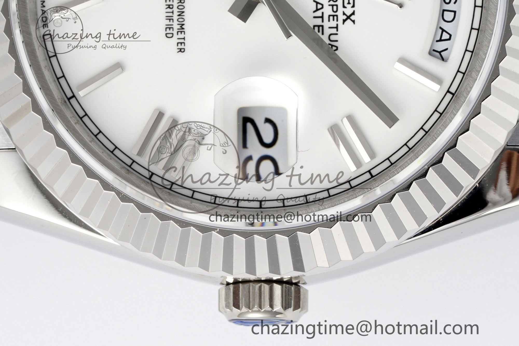 Comfortable DayDate 40 SS JDF Gain Weight 904L Steel White Dial Roman Markers on President Bracelet A2836 V 1818