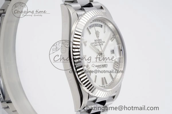 Comfortable DayDate 40 SS JDF Gain Weight 904L Steel White Dial Roman Markers on President Bracelet A2836 V 1818