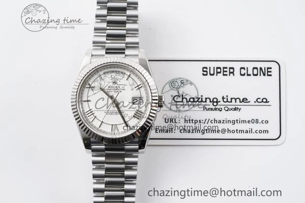Comfortable DayDate 40 SS JDF Gain Weight 904L Steel White Dial Roman Markers on President Bracelet A2836 V 1818