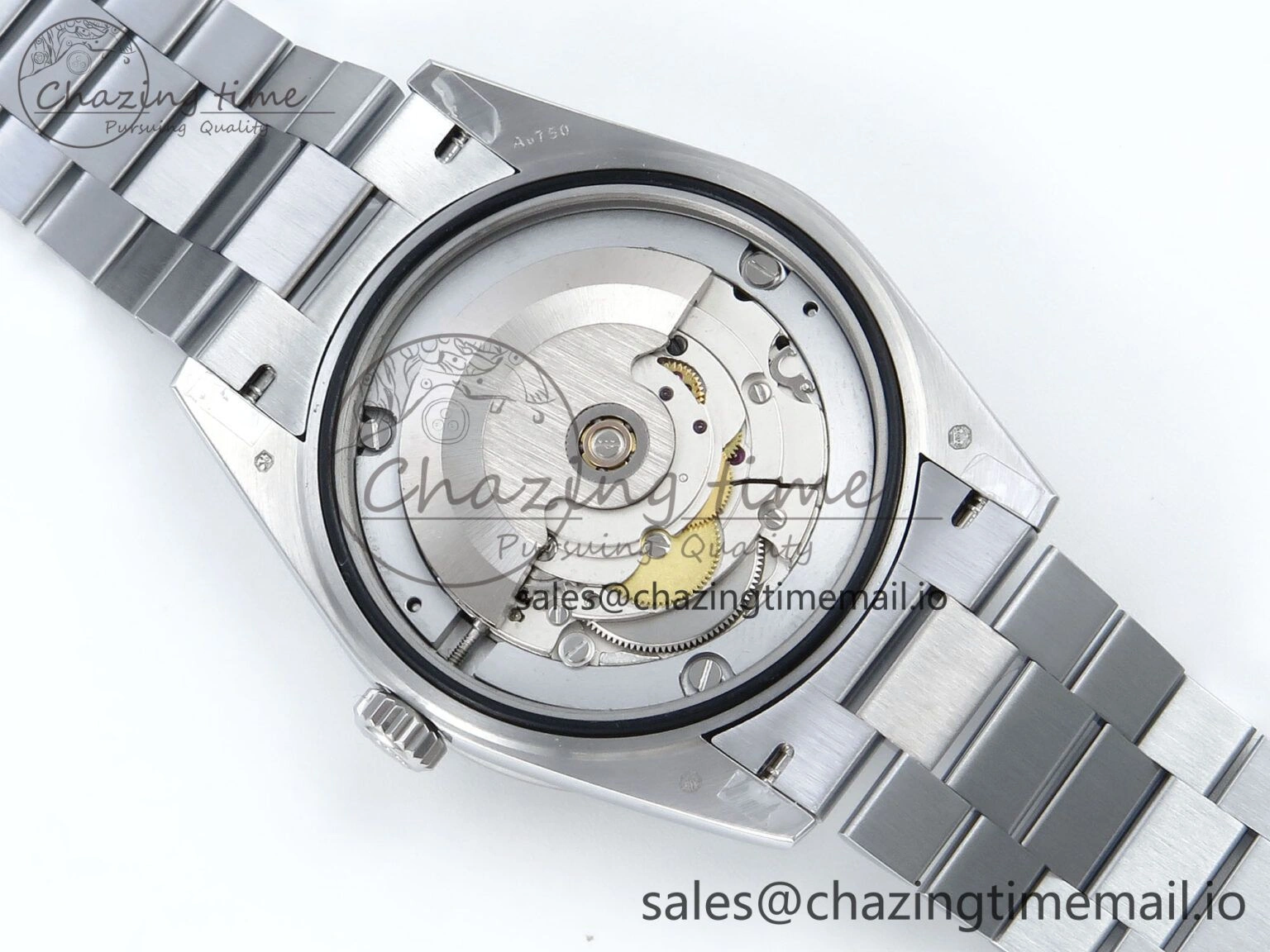 DayDate 40 SS QF 1:1 Best Edition Blue Crystal Dial Diamonds Bezel on President Bracelet A2836 V5 (Gain Weight) EasyMatch 481