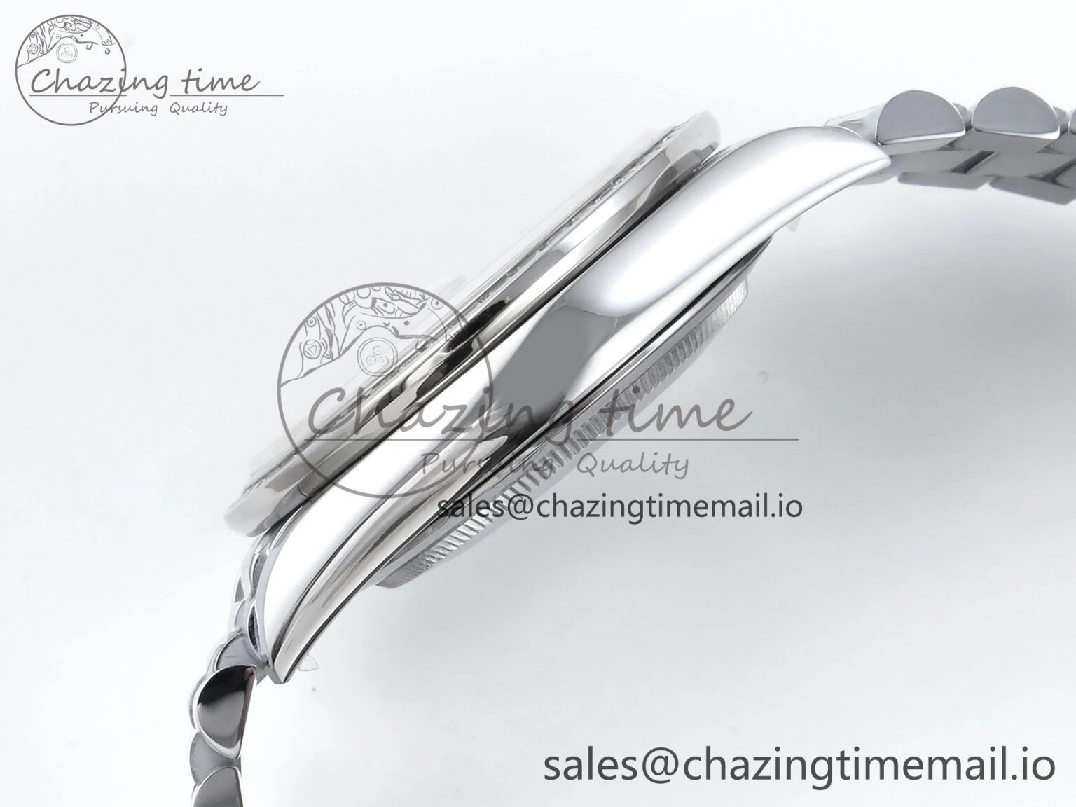 DayDate 40 SS QF 1:1 Best Edition White MOP Dial Diamonds Bezel on President Bracelet A2836 V5 (Gain Weight) SoftTouch 480