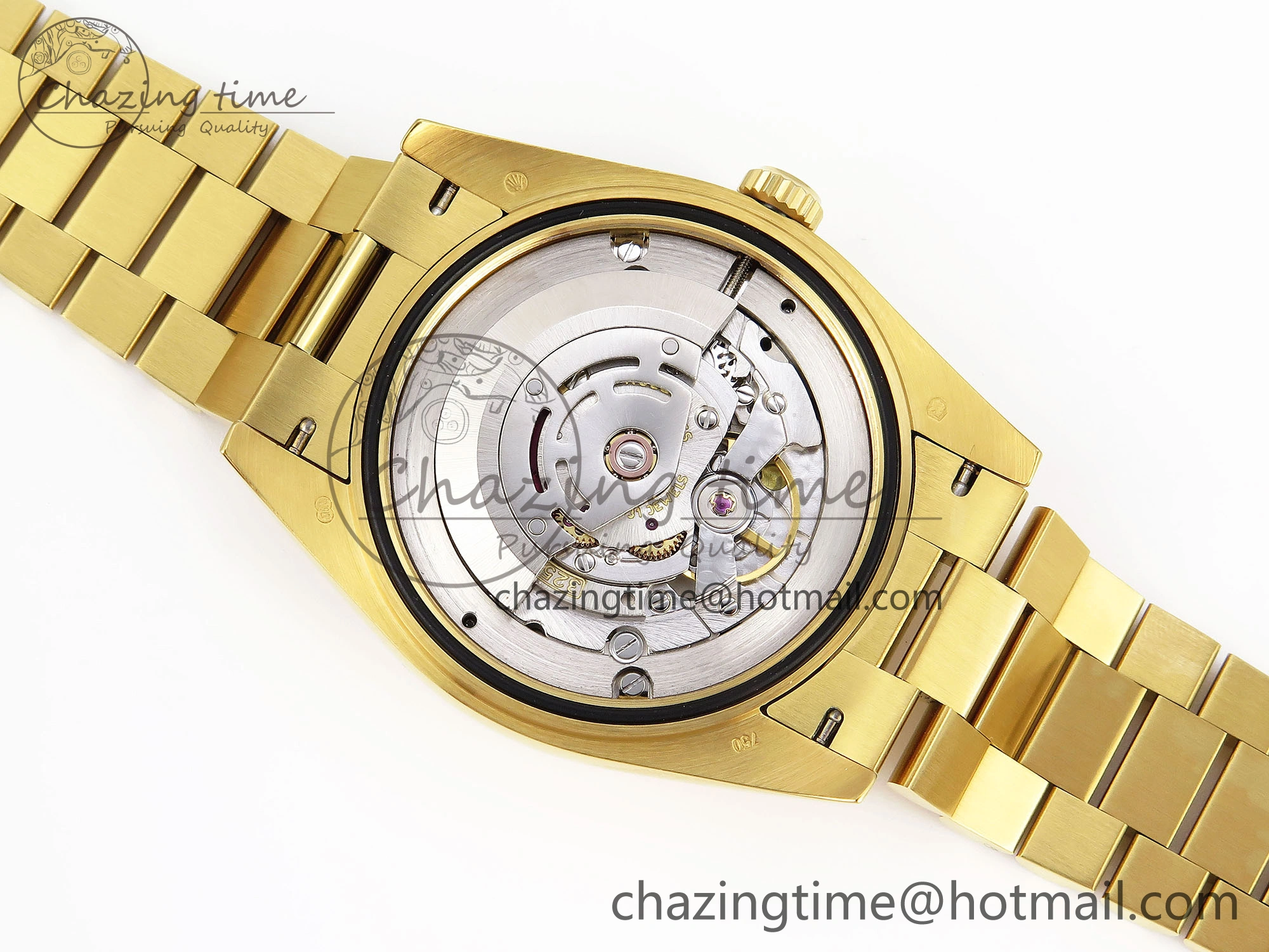 Trendsetting DayDate 40 YG GSF Gain Weight Black Crystal Dial Diamonds Bezel on President Bracelet A 1928