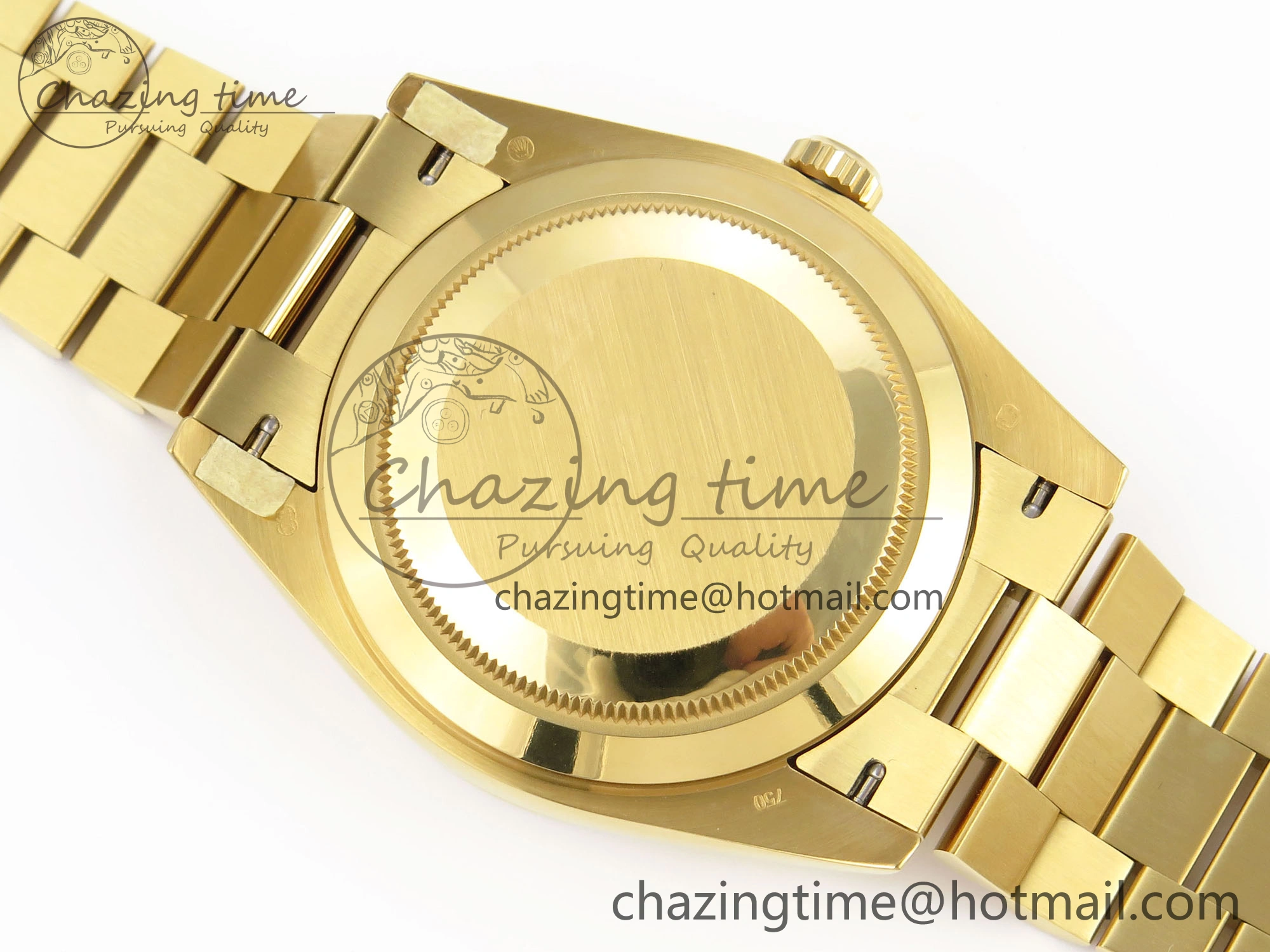 Trendsetting DayDate 40 YG GSF Gain Weight Black Crystal Dial Diamonds Bezel on President Bracelet A 1928