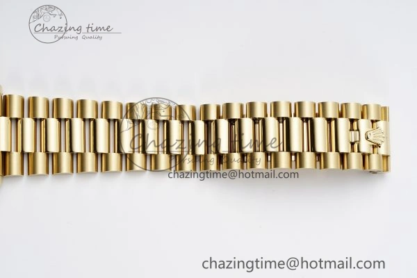 HighQuality DayDate 40 YG JDF Gain Weight 904L Steel Green Dial Roman Markers on President Bracelet A2836 V 1822