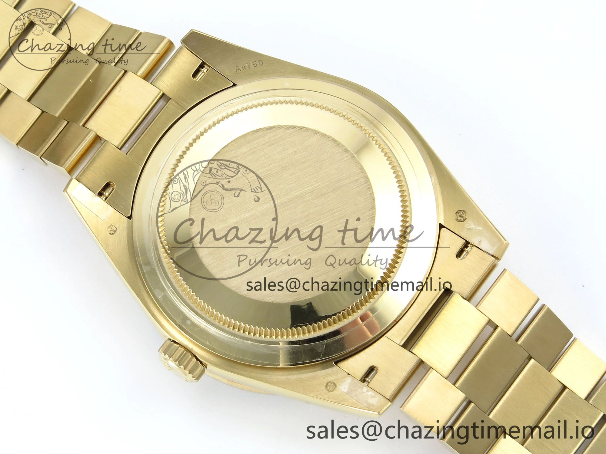 OnTrend DayDate 40 YG QF 1:1 Best Edition Green Roman Dial Diamonds Bezel on President Bracelet A2836 V5 (Gain Weight) 486