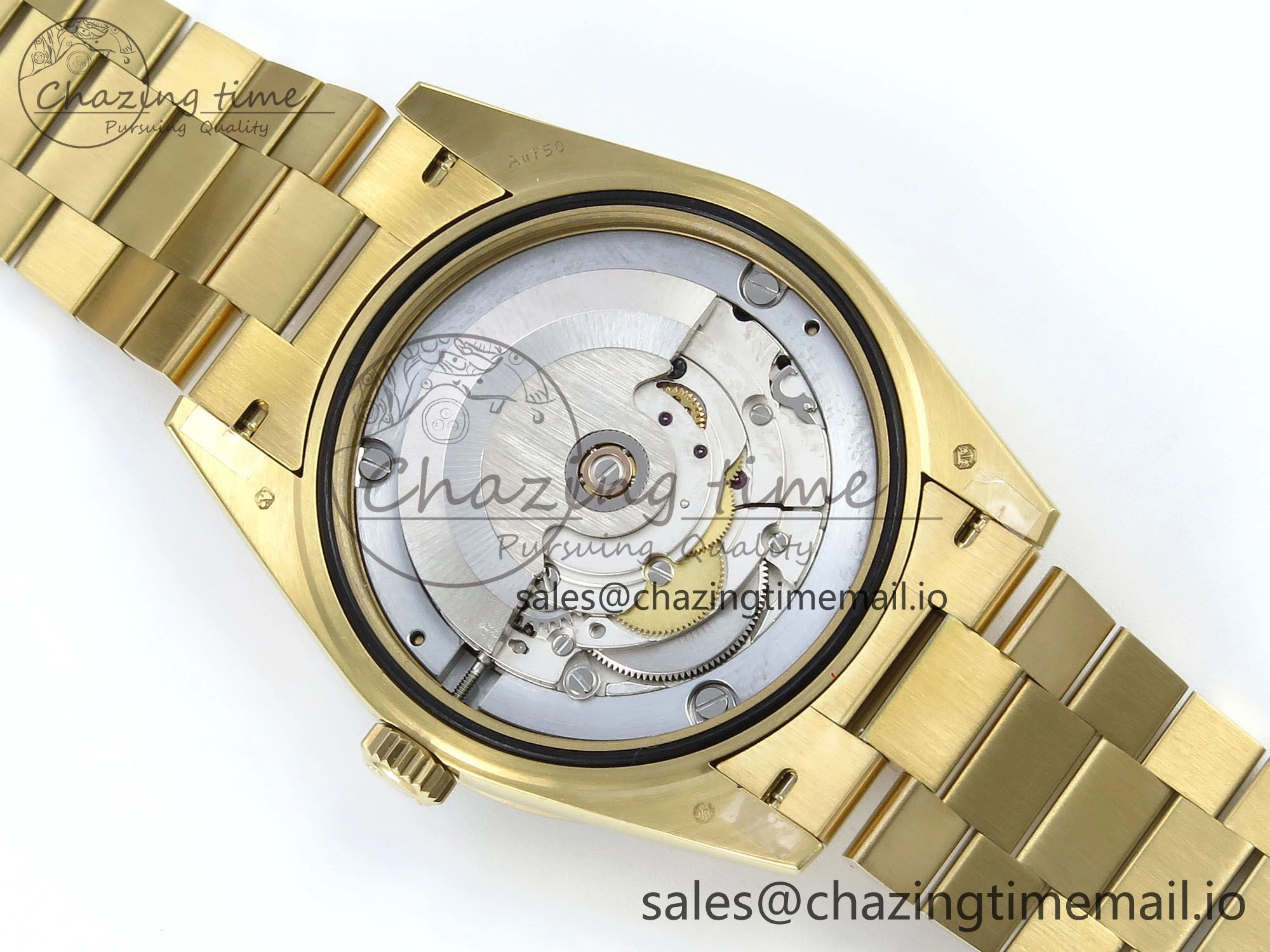 Casual DayDate 40 YG QF 1:1 Best Edition YG Roman Dial Diamonds Bezel on President Bracelet A2836 V5 (Gain Weight) 489