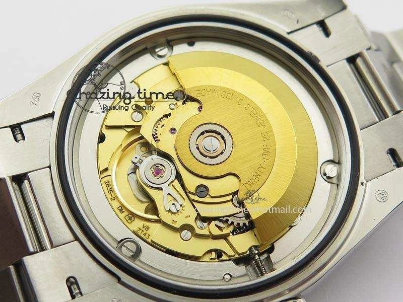 DayDate 40mm BP-Maker 228206 SS Green Roman Dial (Fluted Bezel) On SS Bracelet ETA Stylish 3904